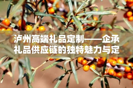 泸州高端礼品定制——企承礼品供应链的独特魅力与定制之旅